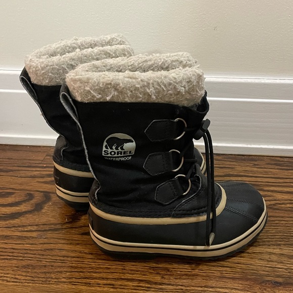 Sorel Shoes Sorel Black White Winter Waterproof Boots Girls Size 3
